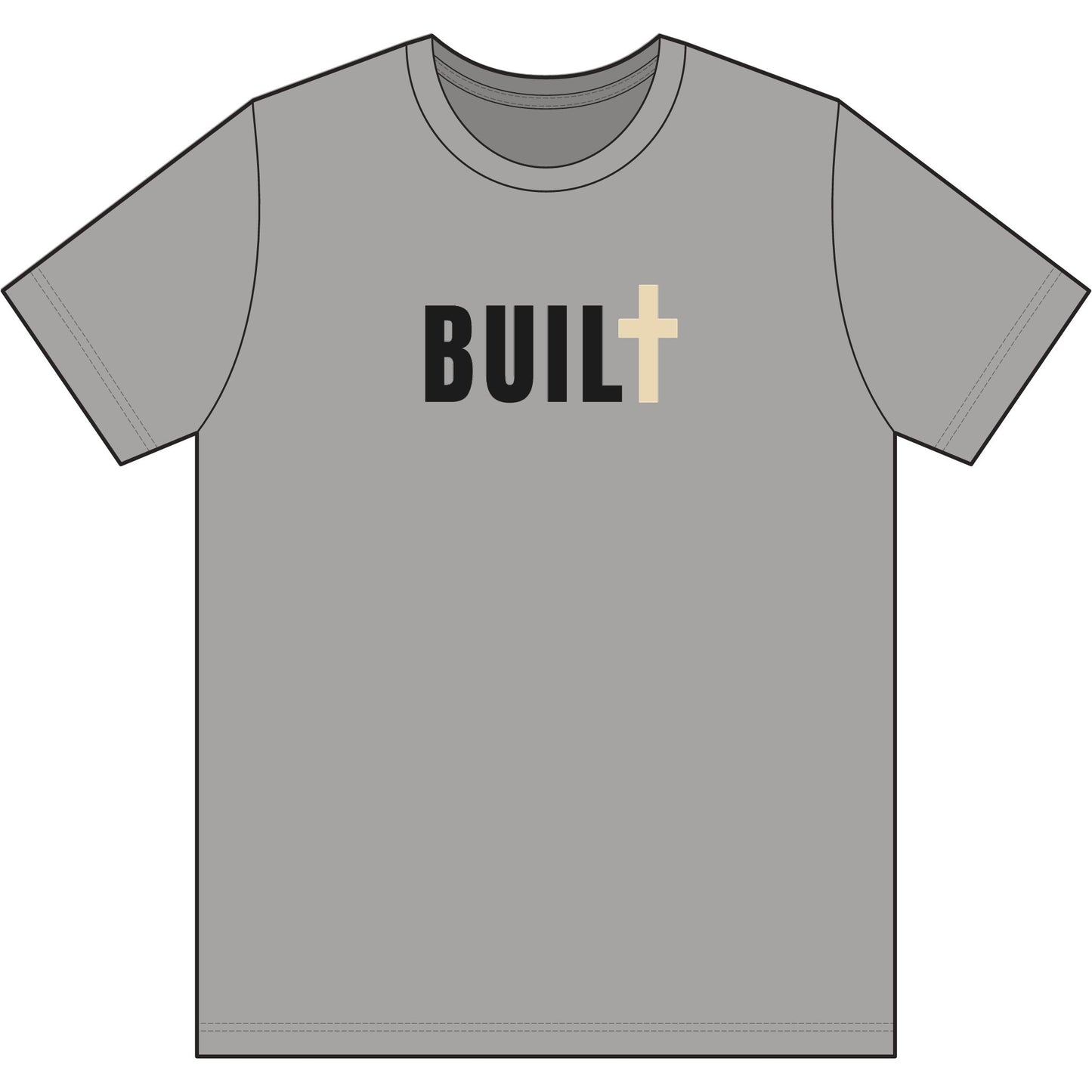 BUILT Cross Christian Men’s Performance T-Shirt – Athletic Faith Workout Shirt