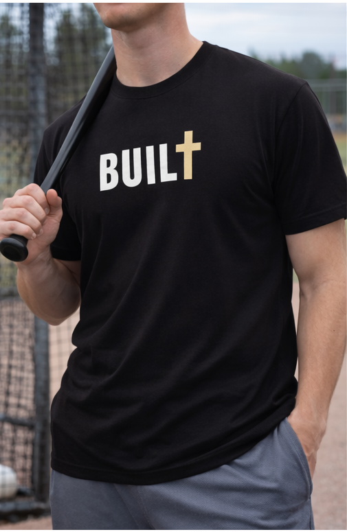 BUILT Cross Christian Men’s Performance T-Shirt – Athletic Faith Workout Shirt