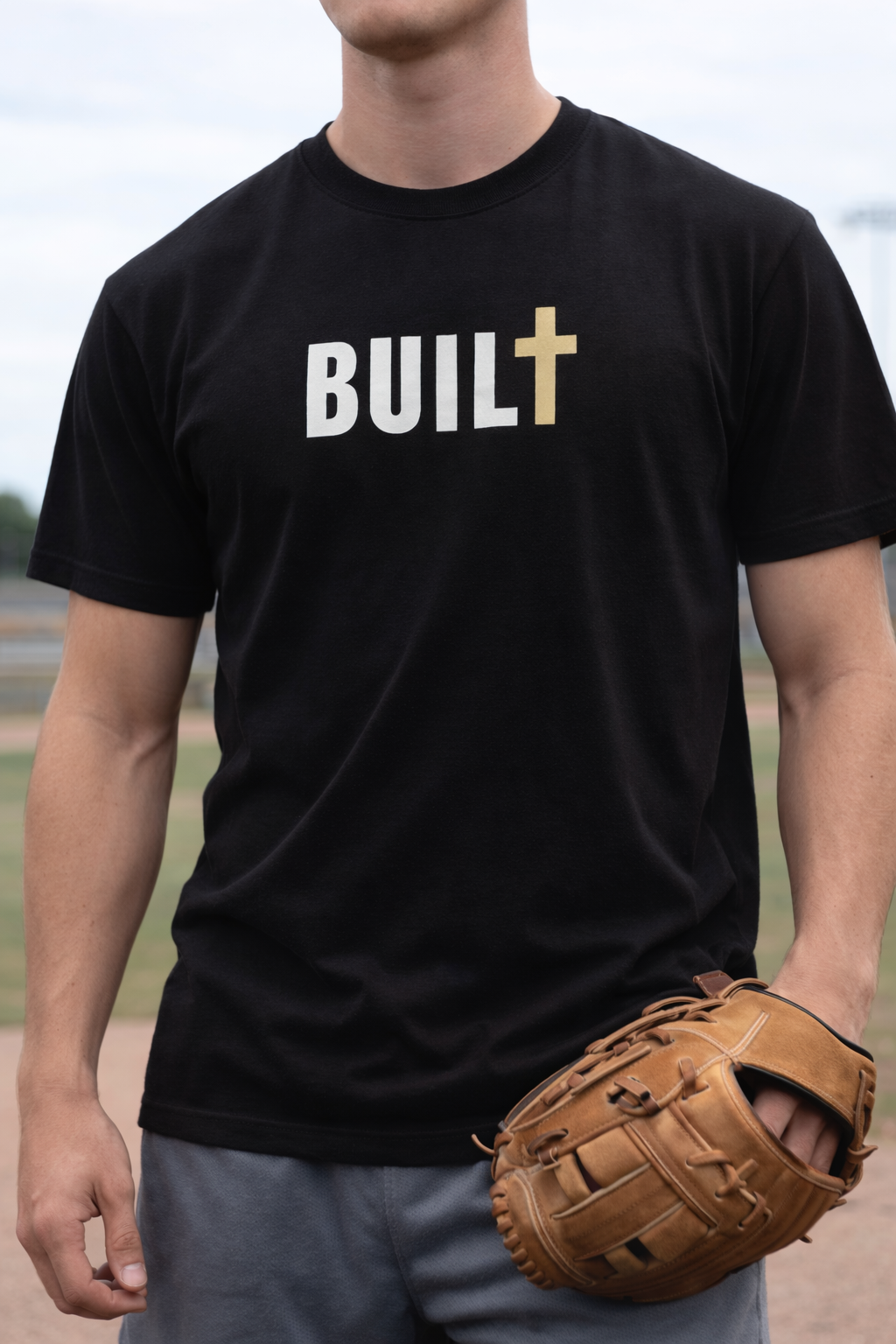 BUILT Cross Christian Men’s Performance T-Shirt – Athletic Faith Workout Shirt
