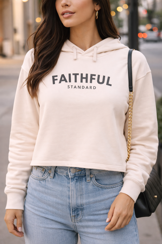 Faithful Standard Women’s Cropped Hoodie – Premium Christian Athletic Wear